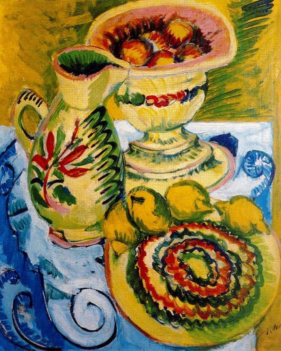 Wikioo.org - The Encyclopedia of Fine Arts - Painting, Artwork by Ernst Ludwig Kirchner - Yellow Still Life