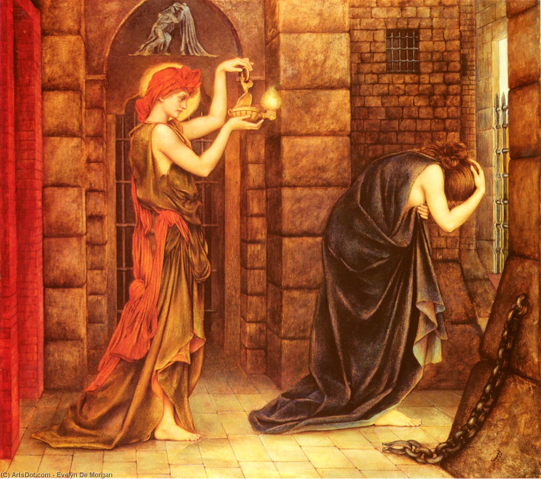 WikiOO.org - Encyclopedia of Fine Arts - Malba, Artwork Evelyn (Pickering) De Morgan - Hope in the Prison of Despair