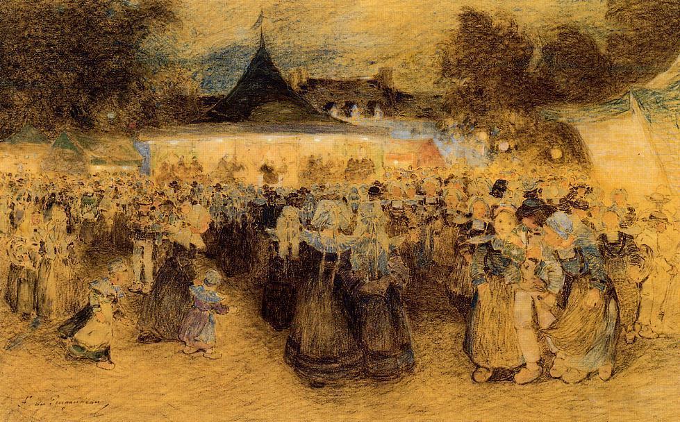 Wikioo.org - The Encyclopedia of Fine Arts - Painting, Artwork by Ferdinand Du Puigaudeau - Breton Festival