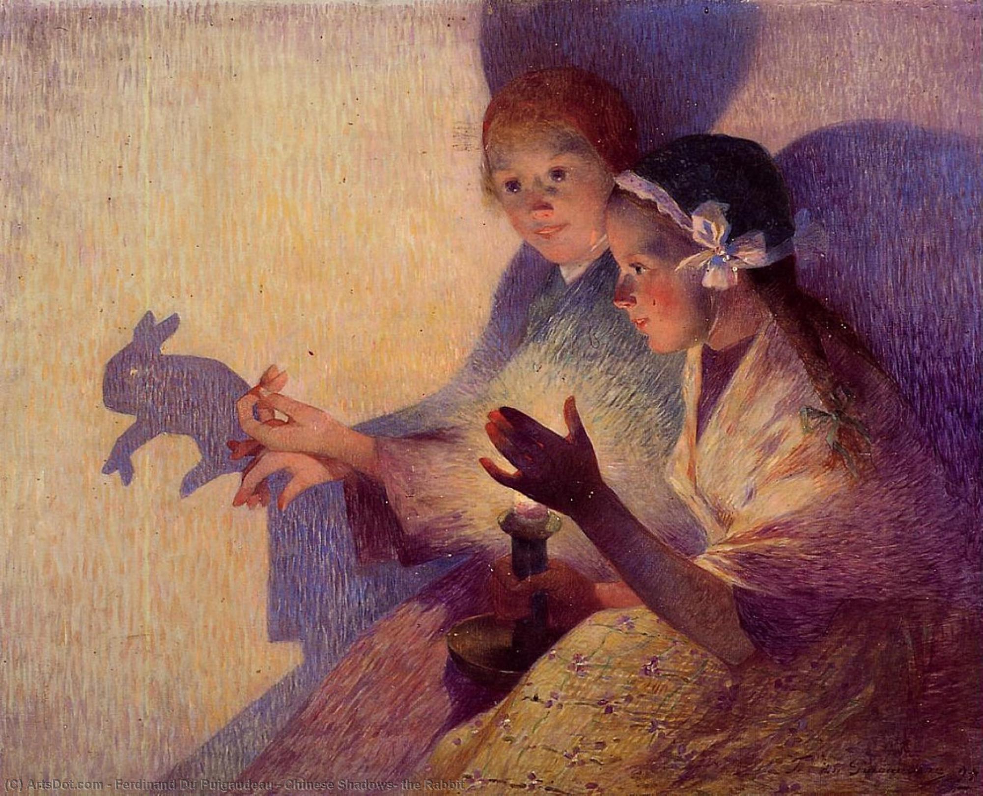 Wikioo.org – L'Encyclopédie des Beaux Arts - Peinture, Oeuvre de Ferdinand Du Puigaudeau - chinois ombres au  lapin