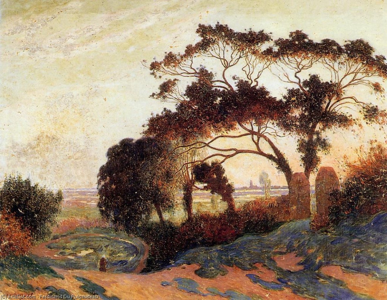 Wikioo.org - The Encyclopedia of Fine Arts - Painting, Artwork by Ferdinand Du Puigaudeau - Landscape, Hills of Guerande
