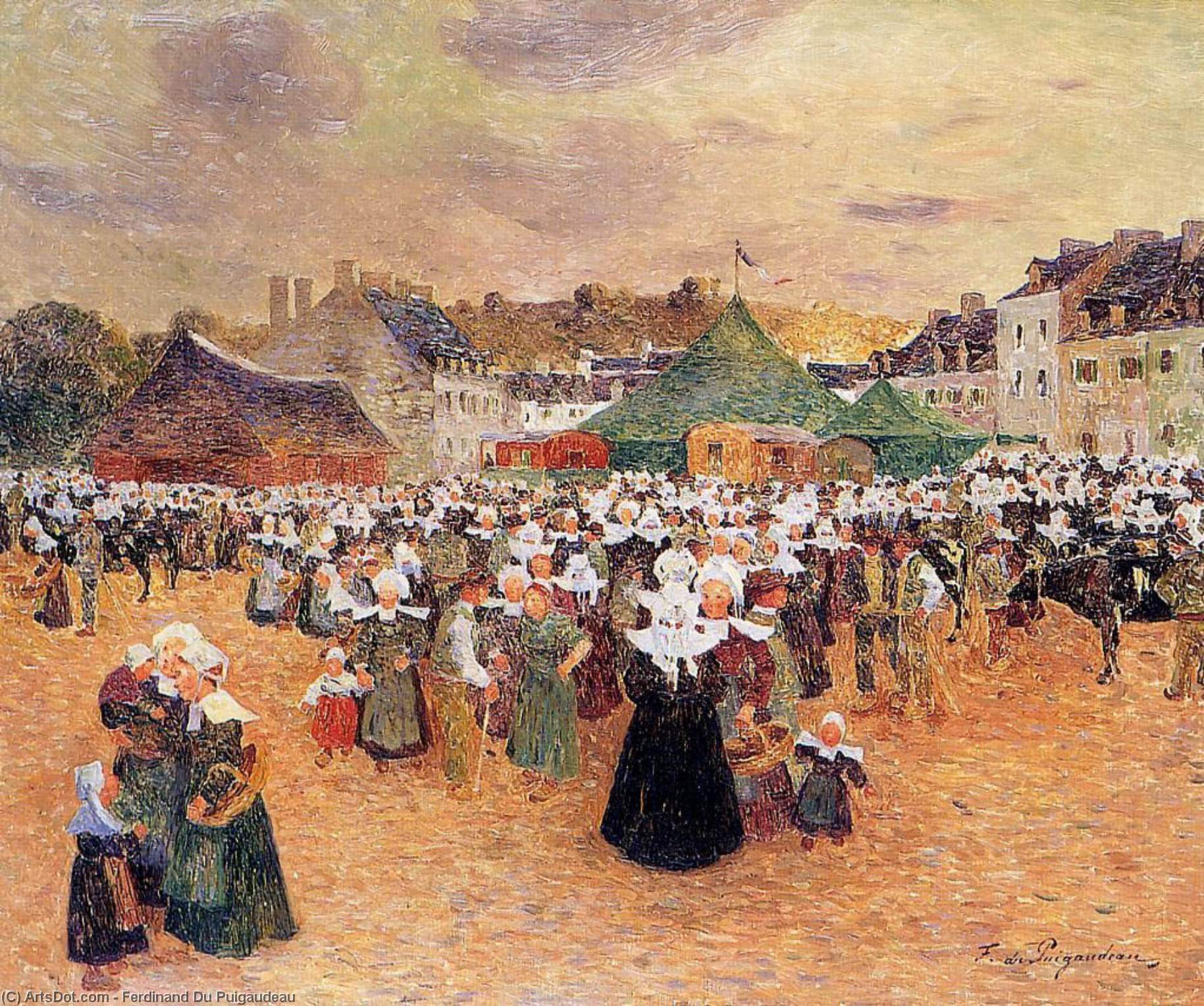 Wikioo.org - The Encyclopedia of Fine Arts - Painting, Artwork by Ferdinand Du Puigaudeau - The Fair at Pont-Aven