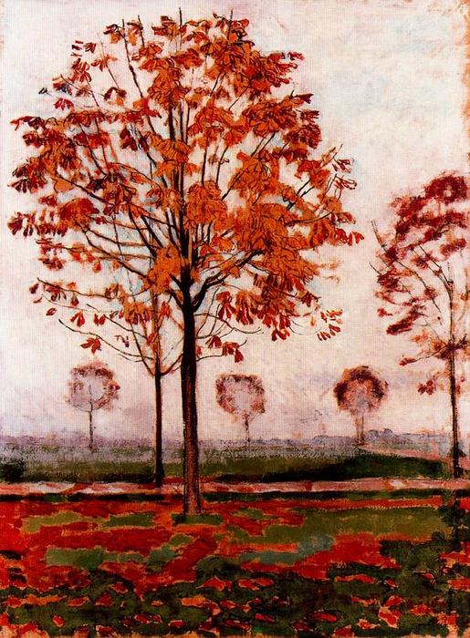 Wikioo.org - The Encyclopedia of Fine Arts - Painting, Artwork by Ferdinand Hodler - Alameda chestnut in autumn