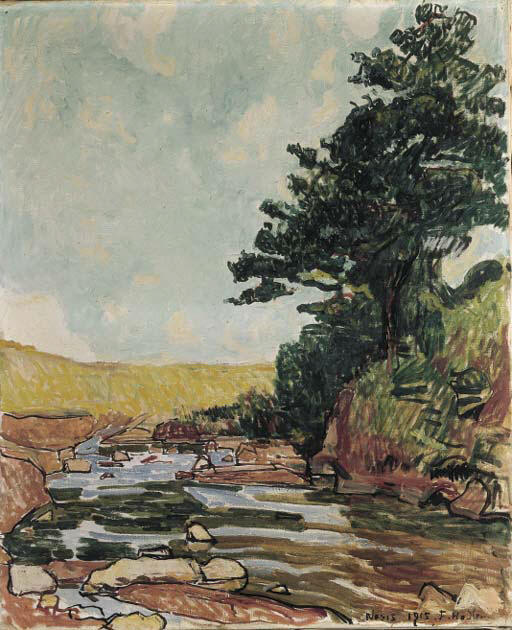 Wikioo.org - The Encyclopedia of Fine Arts - Painting, Artwork by Ferdinand Hodler - Bach bei Néris