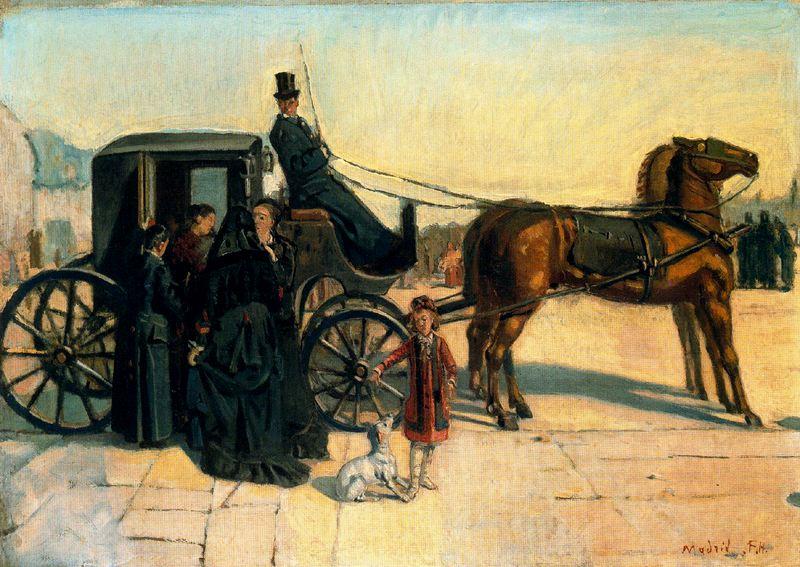 WikiOO.org - Encyclopedia of Fine Arts - Lukisan, Artwork Ferdinand Hodler - Carriage in Madrid