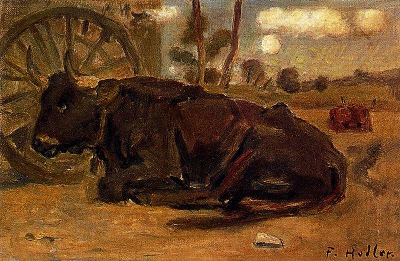 Wikioo.org - Bách khoa toàn thư về mỹ thuật - Vẽ tranh, Tác phẩm nghệ thuật Ferdinand Hodler - Cow lying