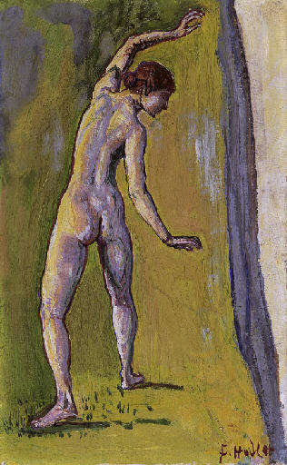 Wikioo.org - The Encyclopedia of Fine Arts - Painting, Artwork by Ferdinand Hodler - Female Nude on the Edge