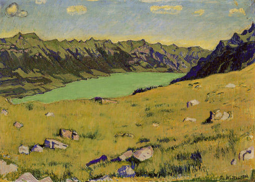 WikiOO.org - Encyclopedia of Fine Arts - Festés, Grafika Ferdinand Hodler - Lake Brienz from Breitlauenen