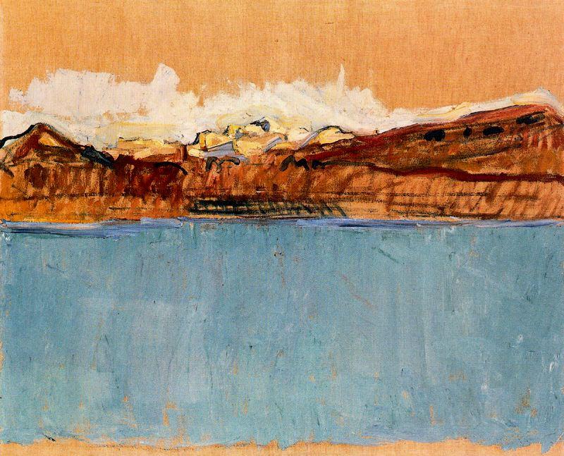 WikiOO.org - Encyclopedia of Fine Arts - Lukisan, Artwork Ferdinand Hodler - Lake Geneva and the Mont-Blanc