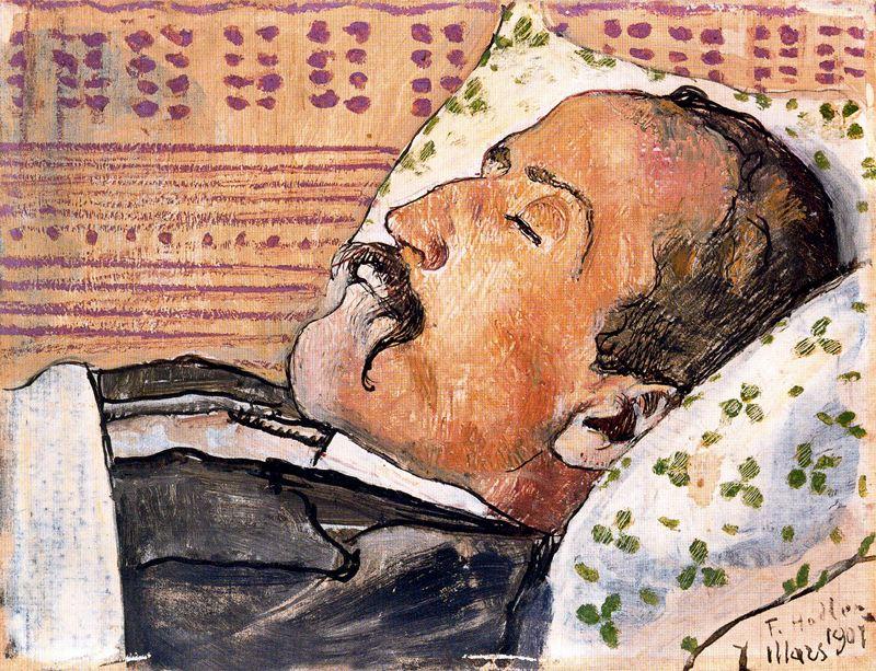 Wikioo.org – L'Encyclopédie des Beaux Arts - Peinture, Oeuvre de Ferdinand Hodler - Portrait du poète Louis Duchosal sur son lit de mort