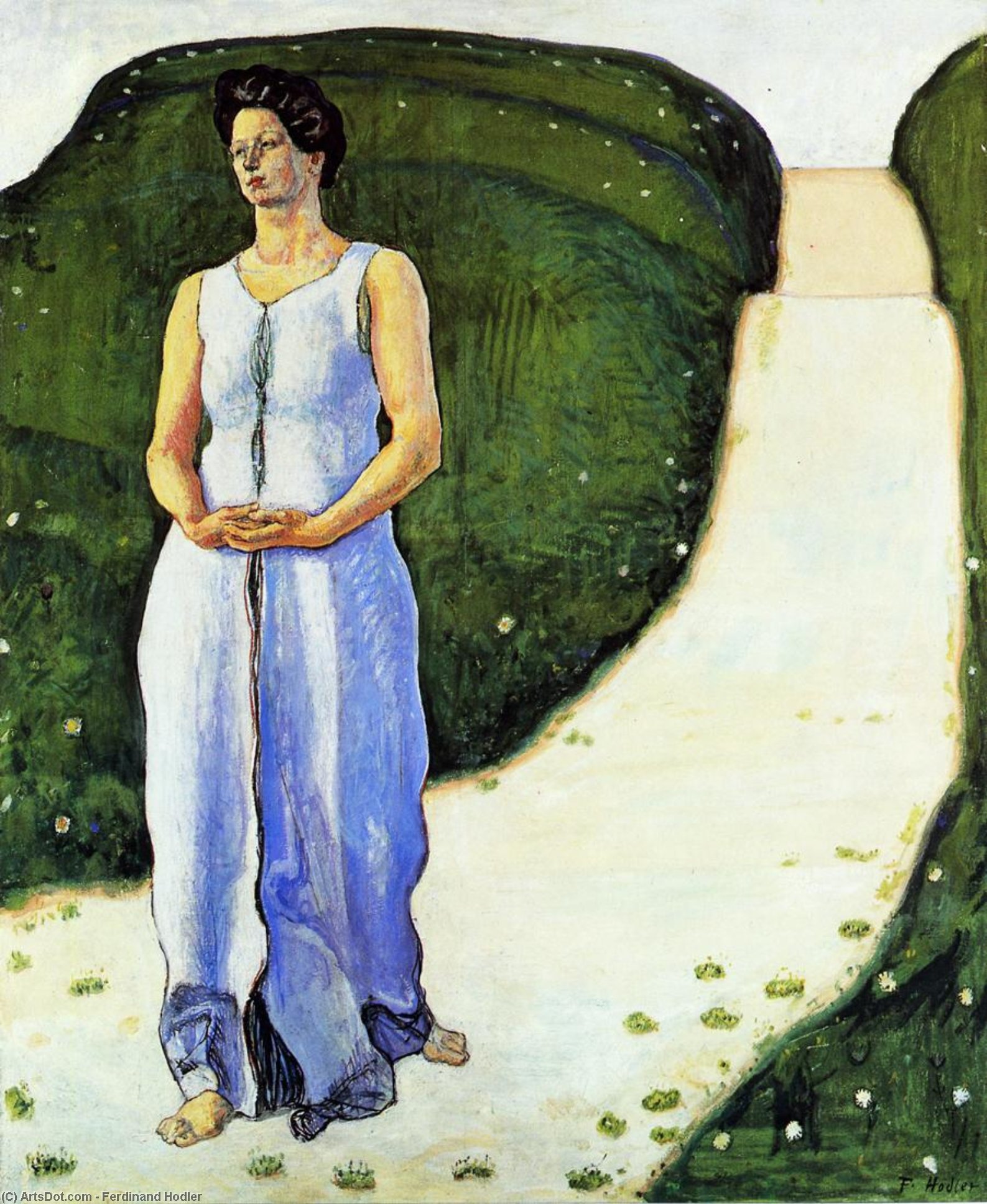 Wikioo.org - The Encyclopedia of Fine Arts - Painting, Artwork by Ferdinand Hodler - Silence of the Evening