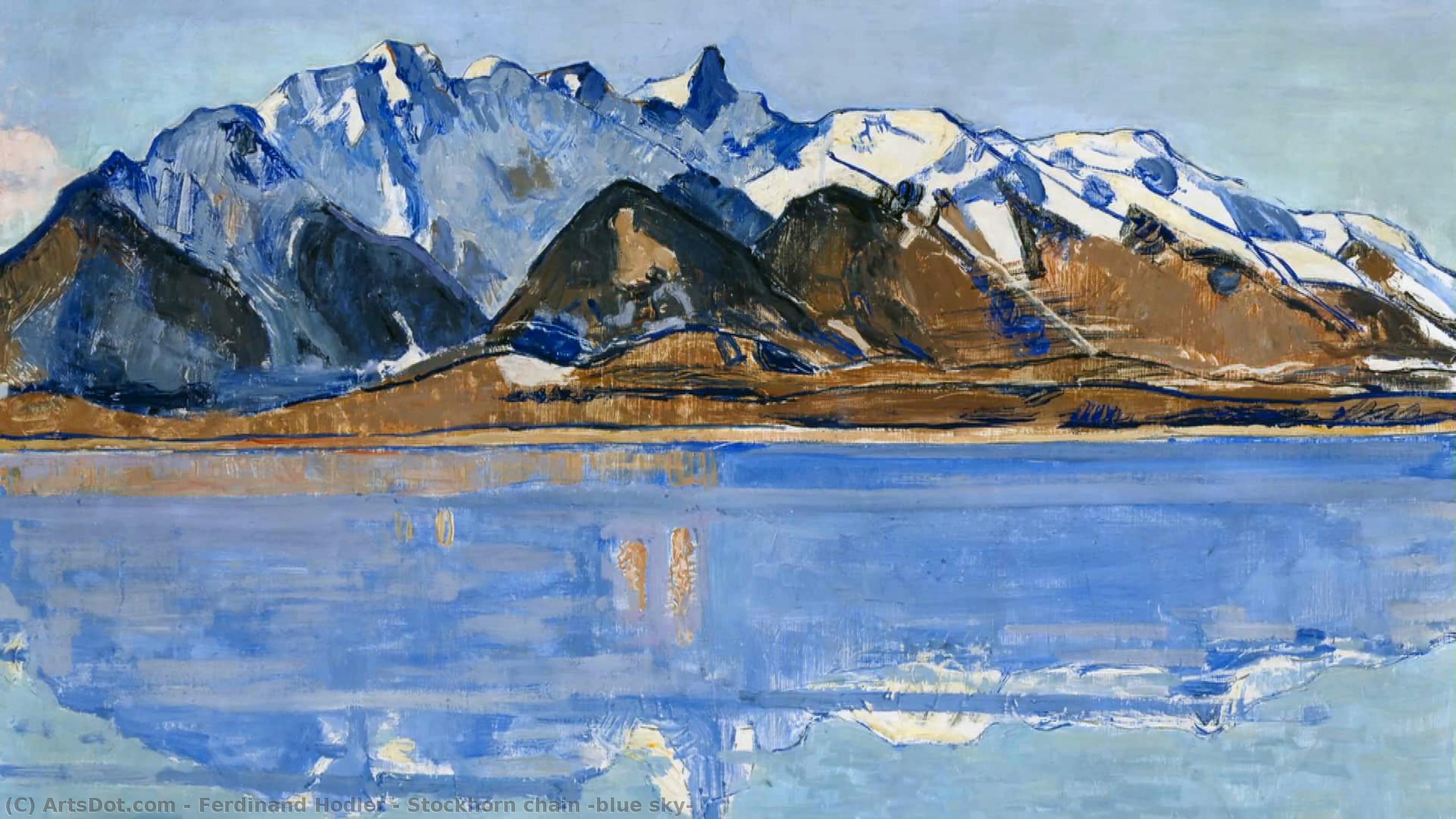 Wikioo.org - The Encyclopedia of Fine Arts - Painting, Artwork by Ferdinand Hodler - Stockhorn chain (blue sky)
