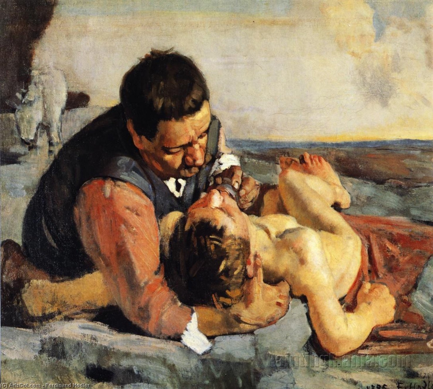 WikiOO.org - Encyclopedia of Fine Arts - Målning, konstverk Ferdinand Hodler - The Good Samaritan