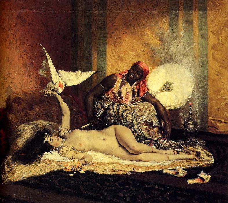 Wikioo.org - The Encyclopedia of Fine Arts - Painting, Artwork by Ferdinand Victor Léon Roybet - Odalisque (La Sultane)