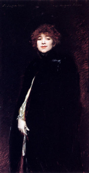 WikiOO.org - Encyclopedia of Fine Arts - Maleri, Artwork Ferdinand Victor Léon Roybet - Portrait Of Juana Romani