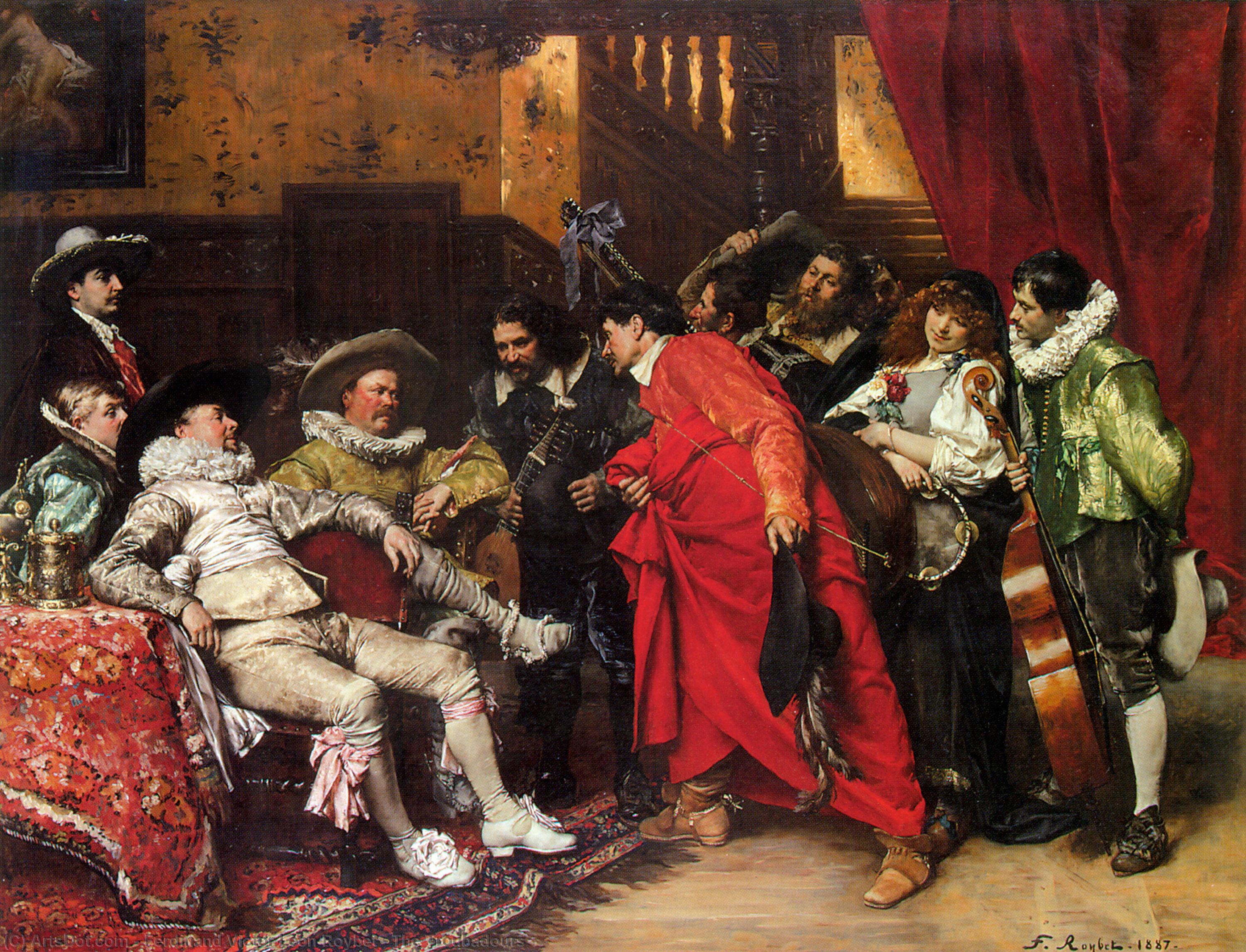 Wikioo.org - The Encyclopedia of Fine Arts - Painting, Artwork by Ferdinand Victor Léon Roybet - The Troubadours