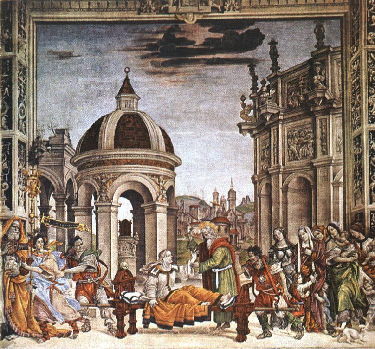 Wikioo.org - The Encyclopedia of Fine Arts - Painting, Artwork by Filippino Lippi - St John the Evangelist Resuscitating Druisana