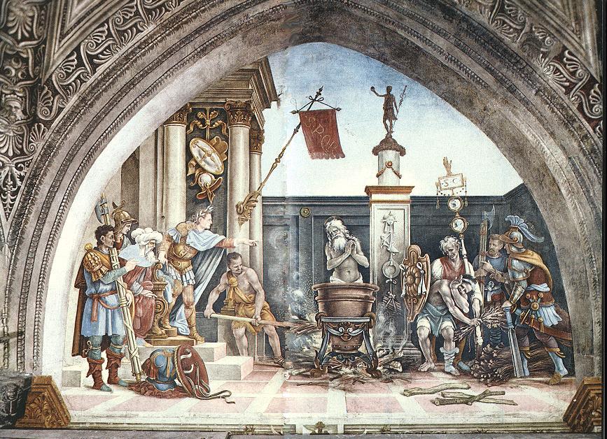 WikiOO.org - Encyclopedia of Fine Arts - Maľba, Artwork Filippino Lippi - Torture of St John the Evangelist