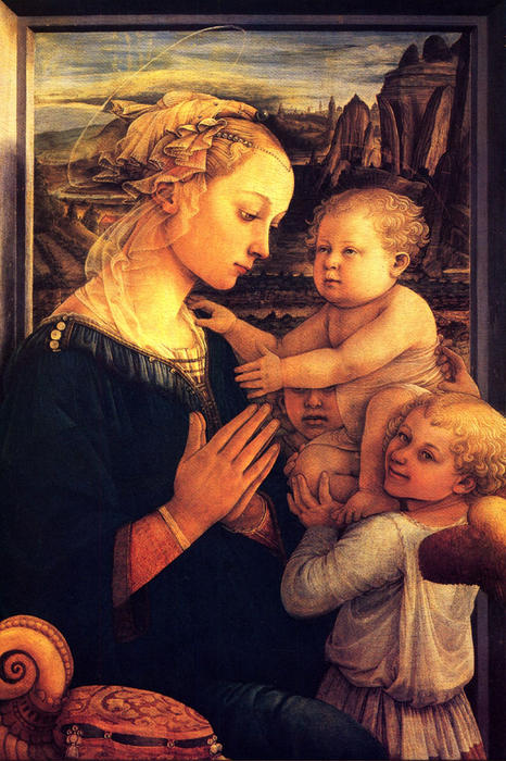 Wikioo.org – La Enciclopedia de las Bellas Artes - Pintura, Obras de arte de Filippino Lippi - Virgen con chilrden