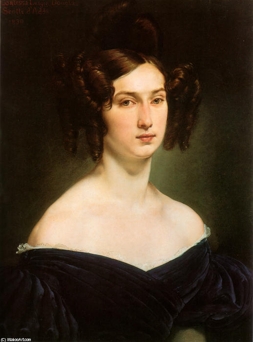 Wikioo.org - สารานุกรมวิจิตรศิลป์ - จิตรกรรม Francesco Hayez - Portrait of Countess Luigia Douglas Scotti d'Adda