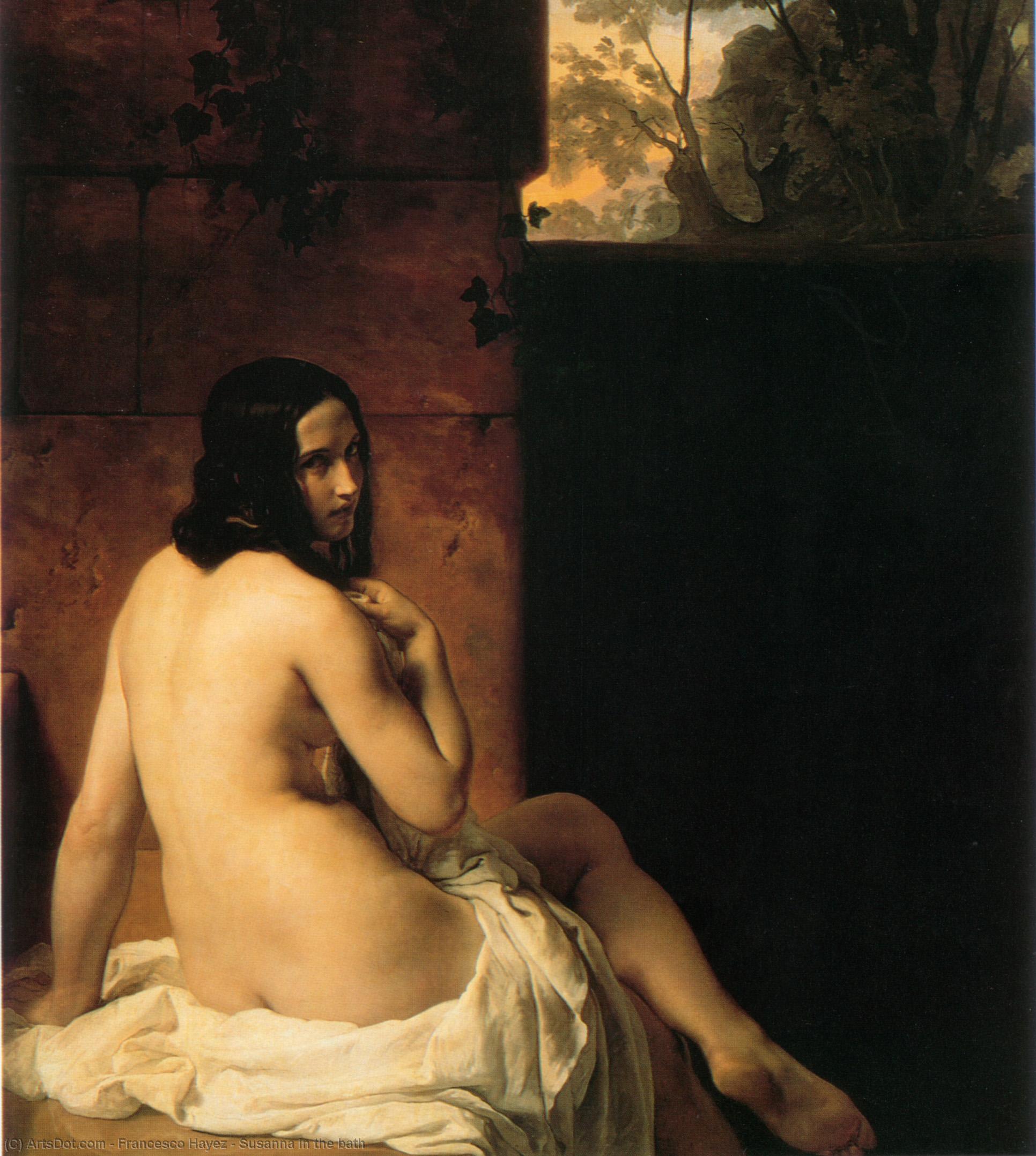 WikiOO.org - Encyclopedia of Fine Arts - Malba, Artwork Francesco Hayez - Susanna in the bath