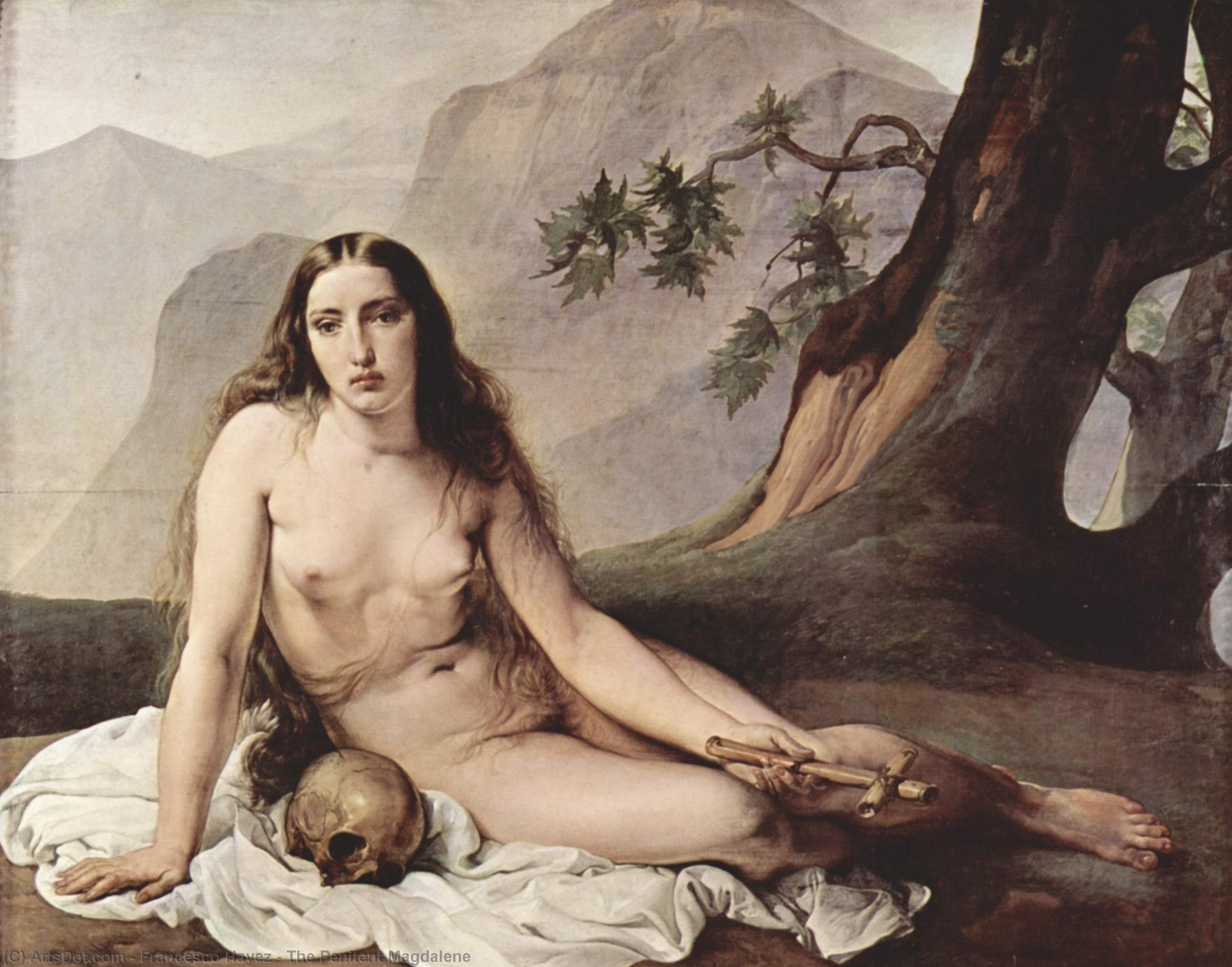 WikiOO.org - Enciclopédia das Belas Artes - Pintura, Arte por Francesco Hayez - The Penitent Magdalene