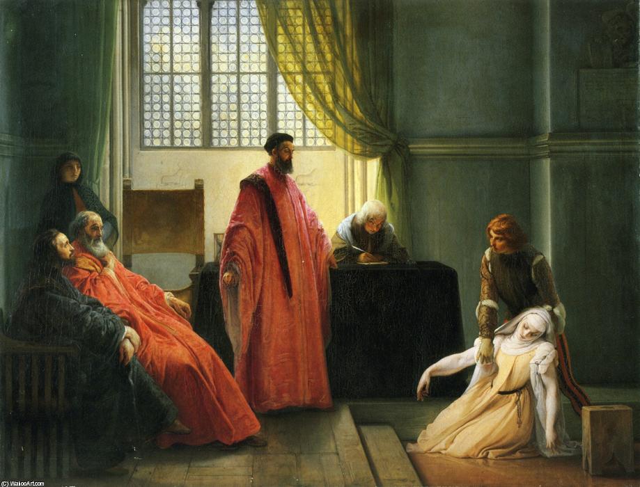 WikiOO.org - Εγκυκλοπαίδεια Καλών Τεχνών - Ζωγραφική, έργα τέχνης Francesco Hayez - Valenza Gradenigo before the Inquisitor