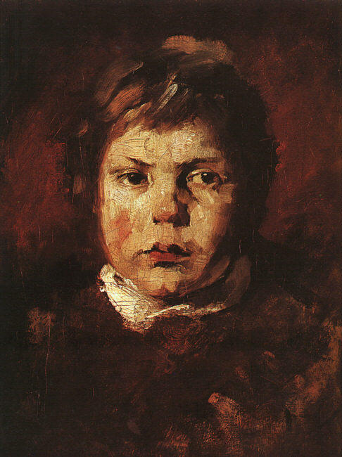 Wikioo.org – La Enciclopedia de las Bellas Artes - Pintura, Obras de arte de Frank Duveneck - Un Child's Botas retrato