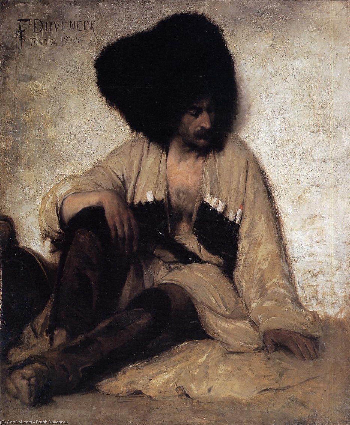 Wikioo.org - The Encyclopedia of Fine Arts - Painting, Artwork by Frank Duveneck - Caucasian Soldier