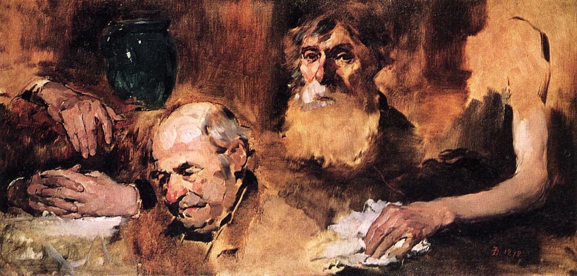 Wikioo.org - The Encyclopedia of Fine Arts - Painting, Artwork by Frank Duveneck - Heads and Hands (study)