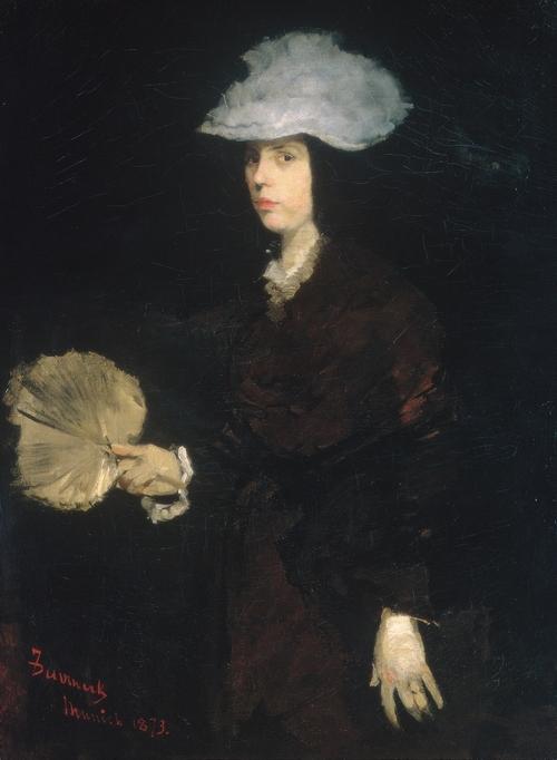 Wikioo.org - The Encyclopedia of Fine Arts - Painting, Artwork by Frank Duveneck - Lady with Fan