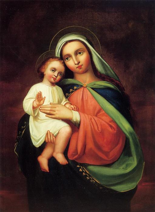 Wikioo.org - The Encyclopedia of Fine Arts - Painting, Artwork by Frank Duveneck - Madonna and Child