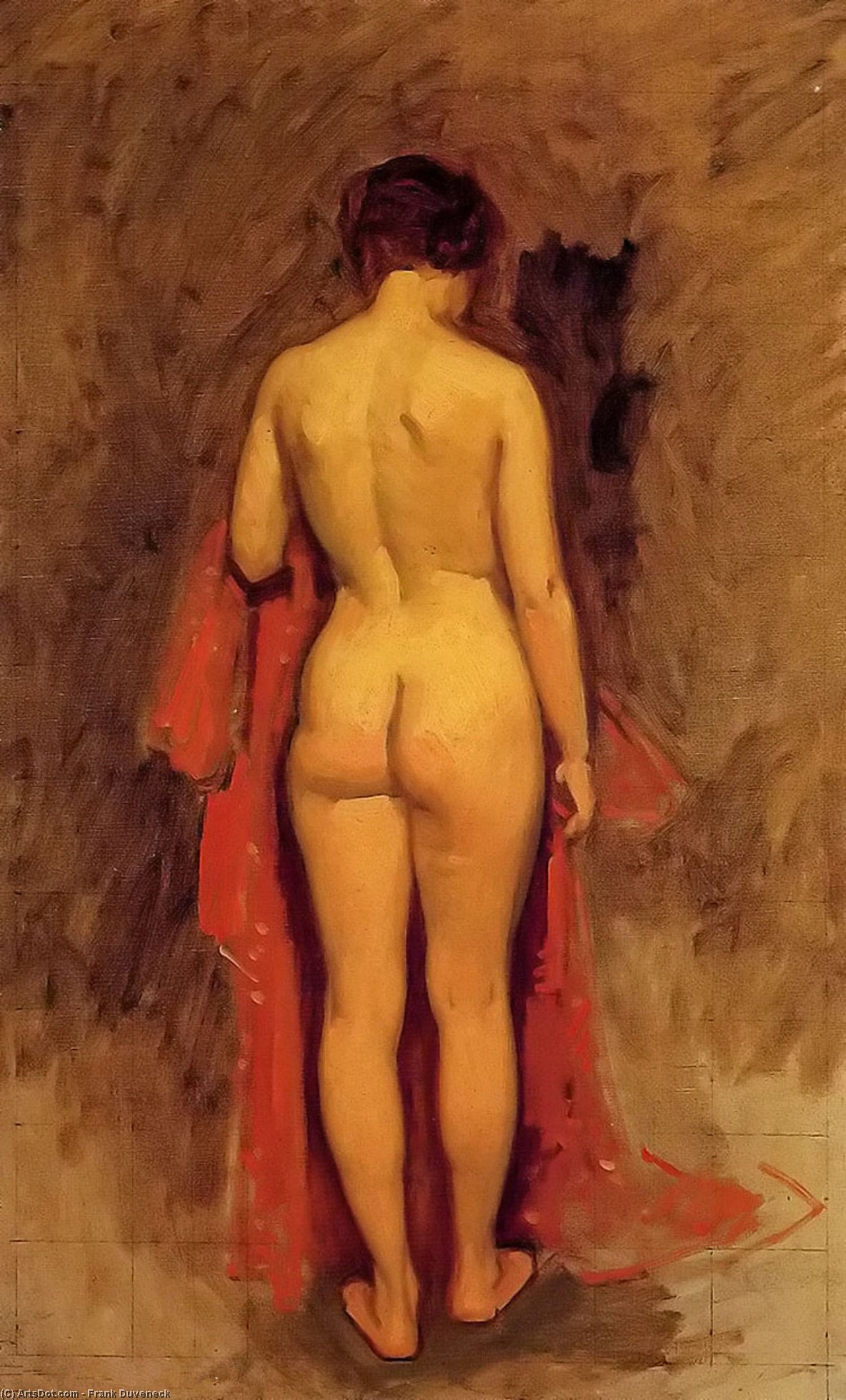 WikiOO.org - Εγκυκλοπαίδεια Καλών Τεχνών - Ζωγραφική, έργα τέχνης Frank Duveneck - Nude Standing