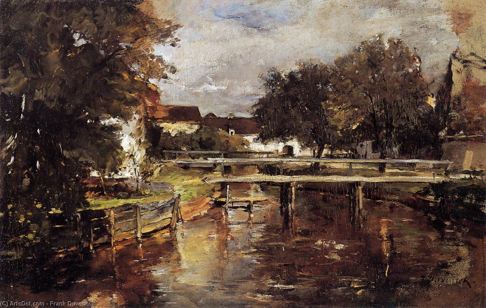 Wikioo.org - The Encyclopedia of Fine Arts - Painting, Artwork by Frank Duveneck - Old Towl Brook, Polling, Bavaria