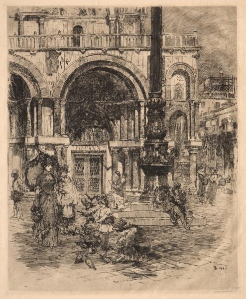 Wikioo.org - The Encyclopedia of Fine Arts - Painting, Artwork by Frank Duveneck - Piazza San Marco, Venice