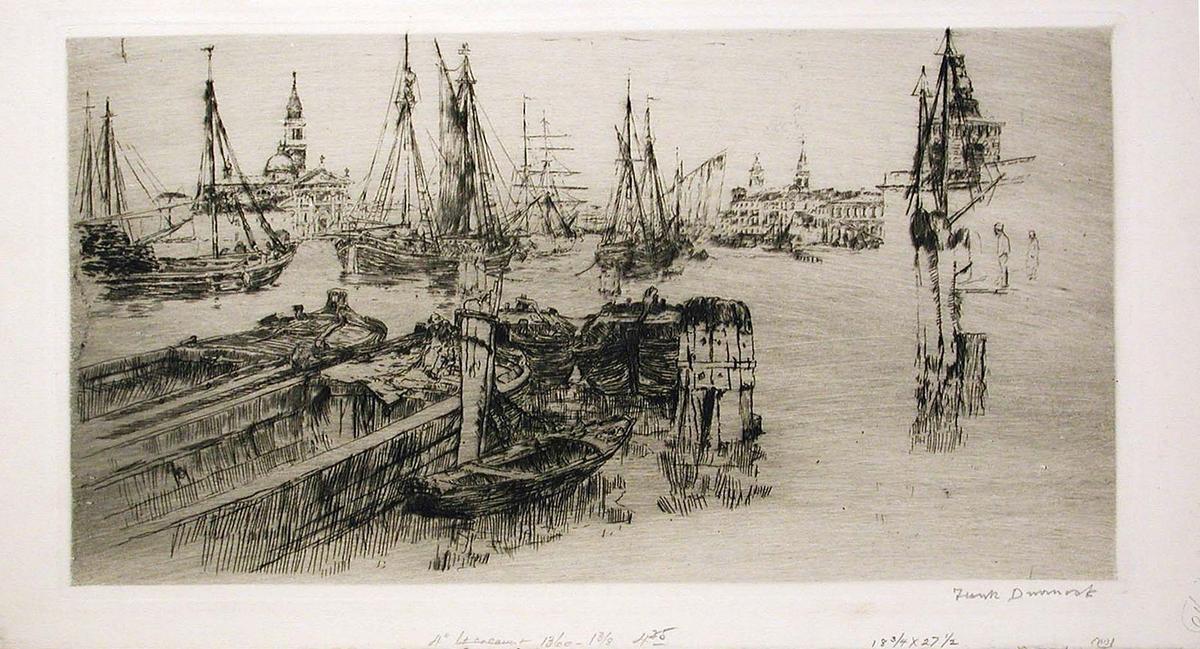 WikiOO.org - Encyclopedia of Fine Arts - Malba, Artwork Frank Duveneck - Shipping on the Giudecca (The Docks)