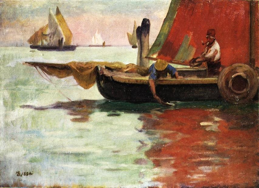 WikiOO.org - Encyclopedia of Fine Arts - Lukisan, Artwork Frank Duveneck - The Red Sail