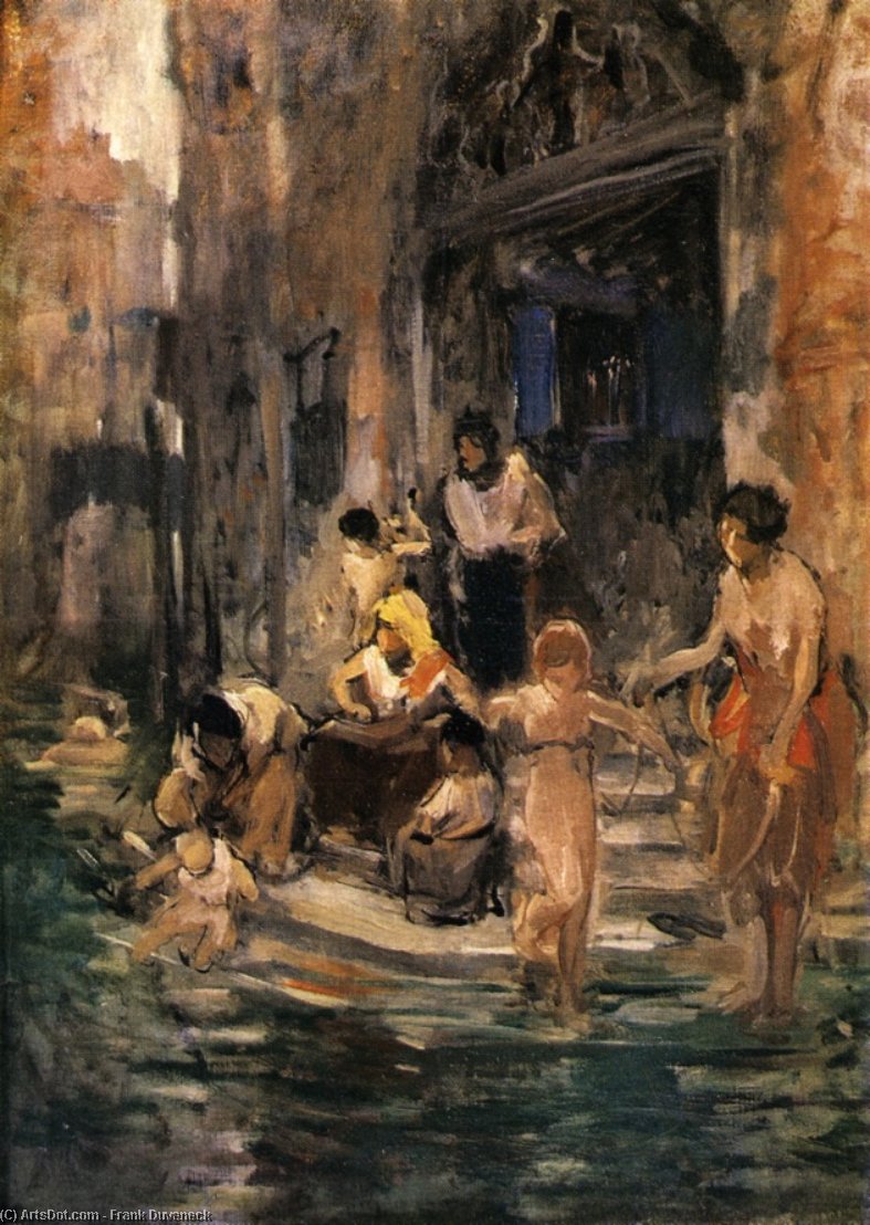 Wikioo.org - The Encyclopedia of Fine Arts - Painting, Artwork by Frank Duveneck - Venetian Bathers