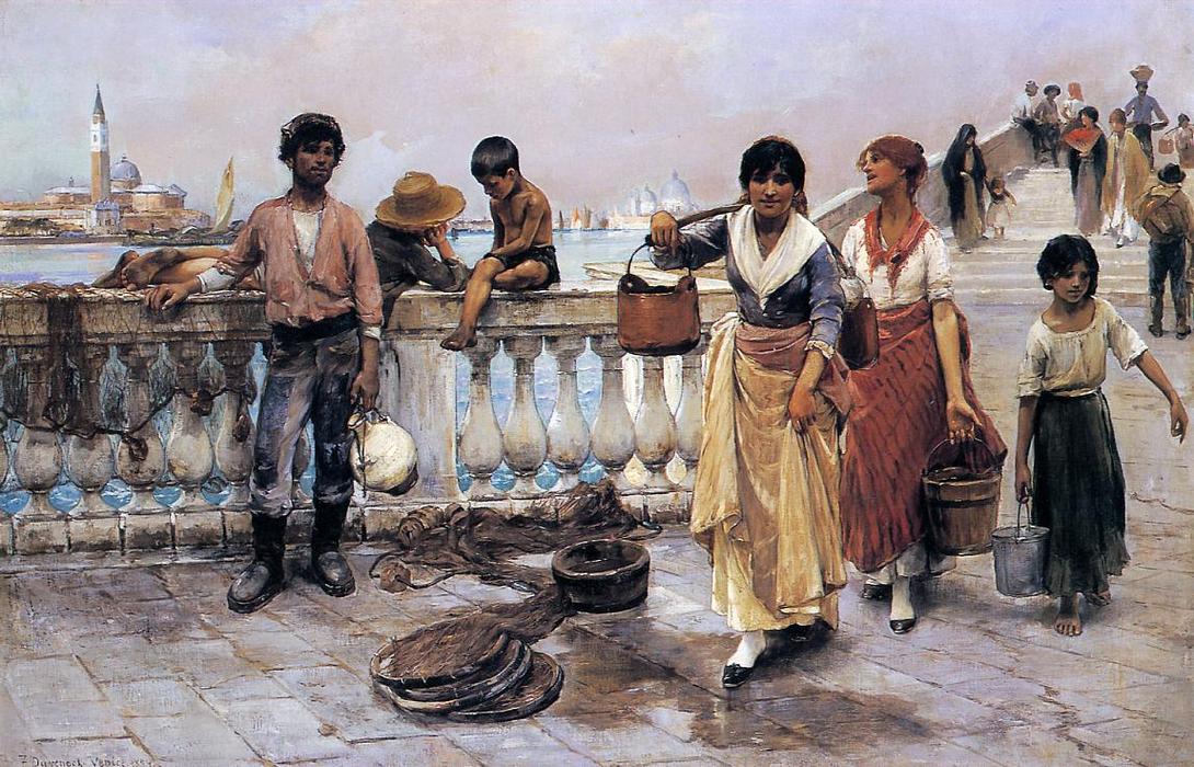 Wikioo.org - The Encyclopedia of Fine Arts - Painting, Artwork by Frank Duveneck - Water Carriers, Venice