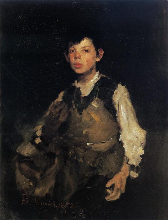 WikiOO.org - אנציקלופדיה לאמנויות יפות - ציור, יצירות אמנות Frank Duveneck - Whistling Boy