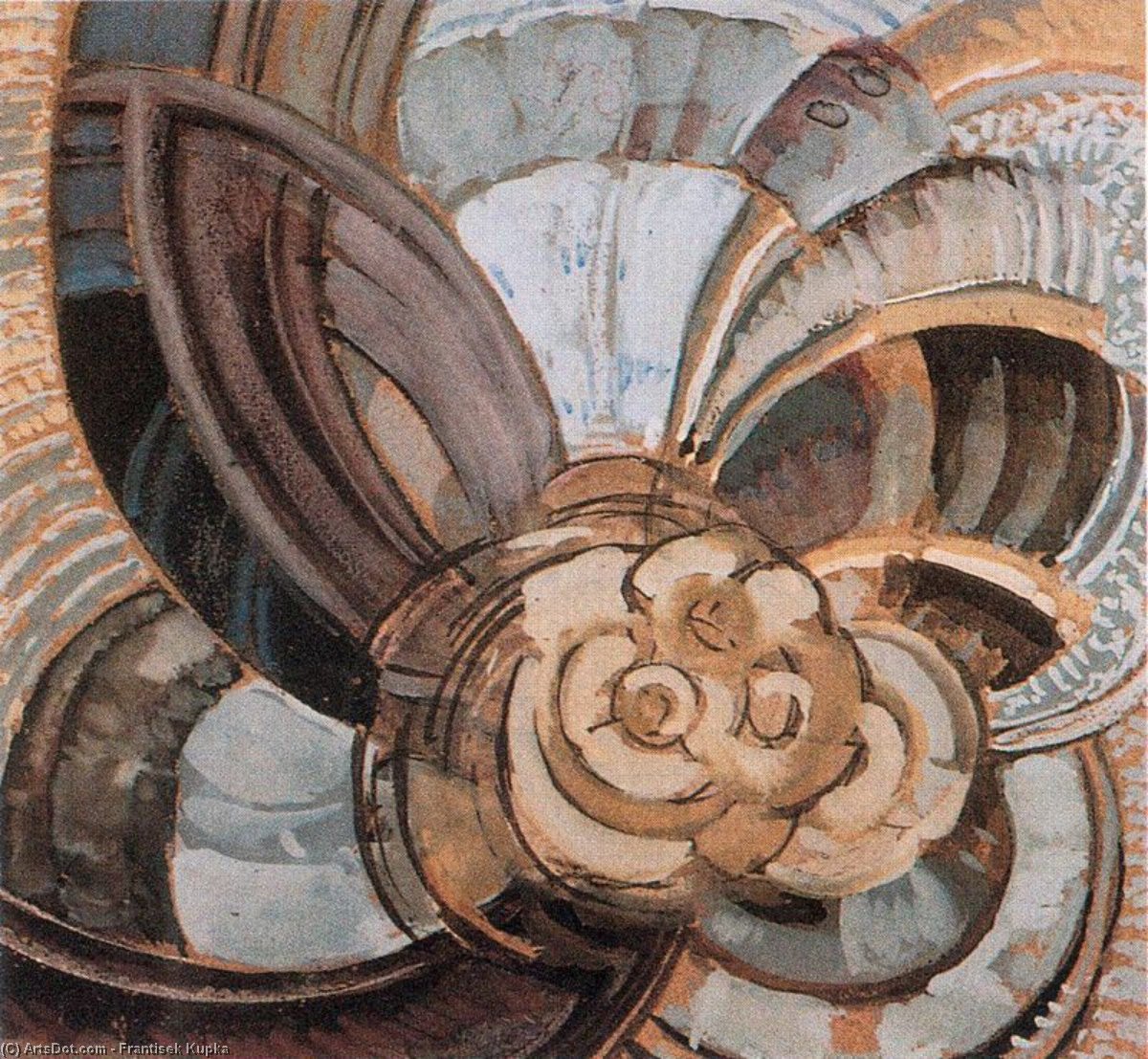Wikioo.org - The Encyclopedia of Fine Arts - Painting, Artwork by Frantisek Kupka - Around a point 1