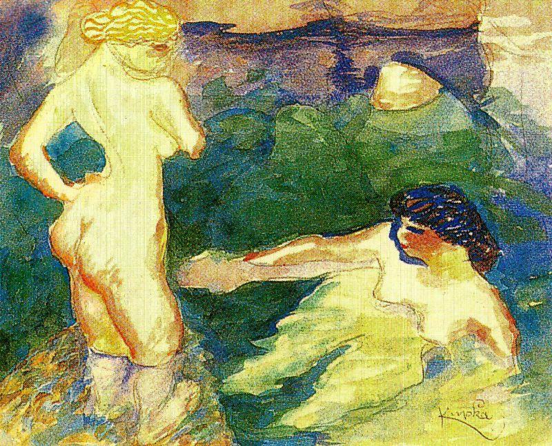 WikiOO.org - Encyclopedia of Fine Arts - Maalaus, taideteos Frantisek Kupka - Bathers