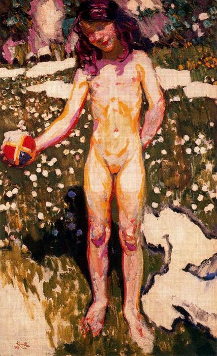 Wikioo.org - The Encyclopedia of Fine Arts - Painting, Artwork by Frantisek Kupka - Girl with a ball 1
