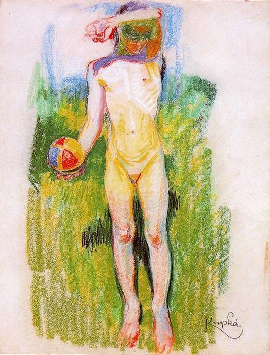 WikiOO.org - אנציקלופדיה לאמנויות יפות - ציור, יצירות אמנות Frantisek Kupka - Girl with a Ball