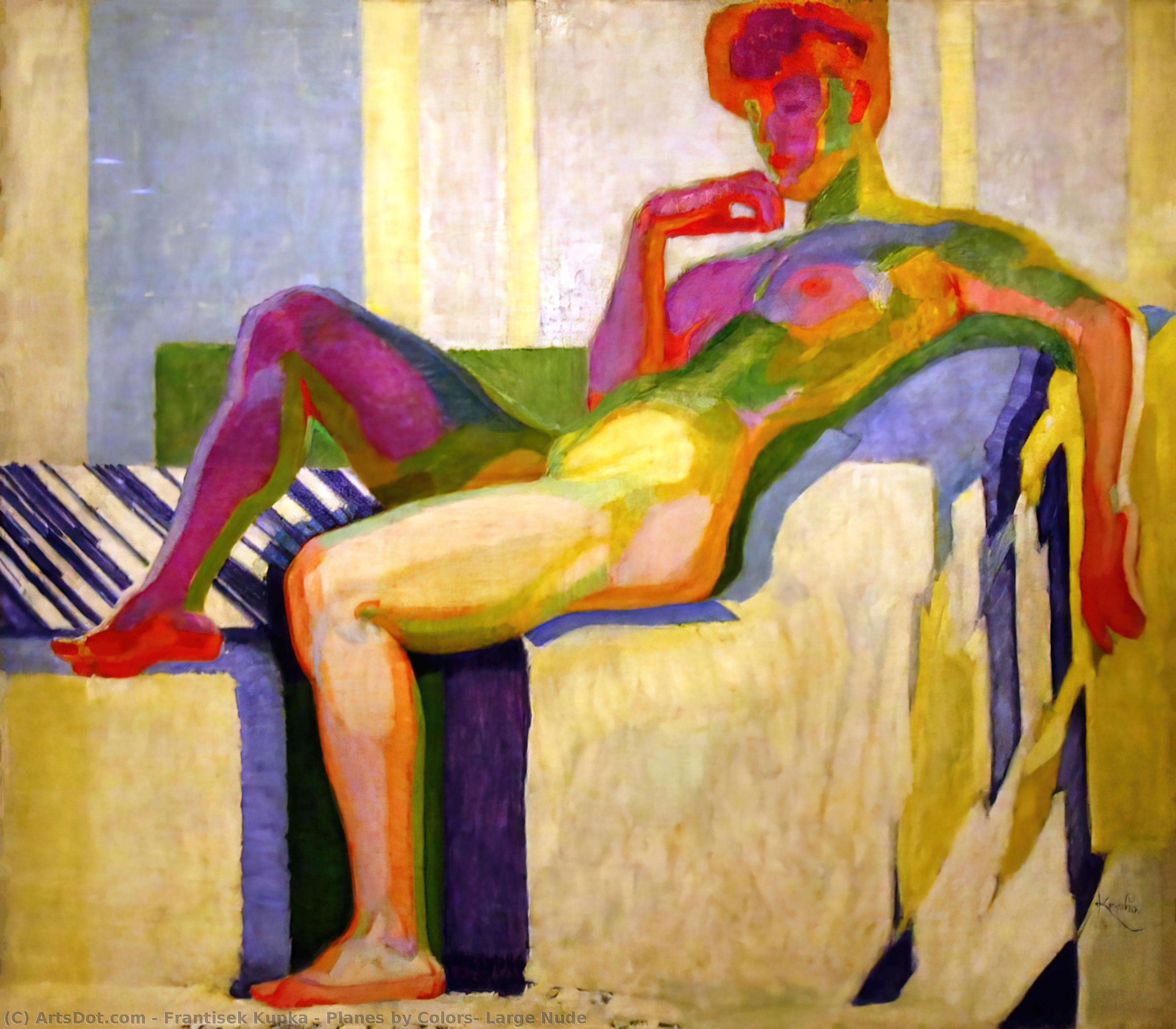 WikiOO.org - Encyclopedia of Fine Arts - Maleri, Artwork Frantisek Kupka - Planes by Colors, Large Nude