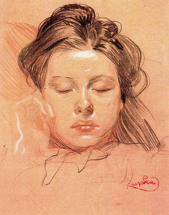 Wikioo.org - Bách khoa toàn thư về mỹ thuật - Vẽ tranh, Tác phẩm nghệ thuật Frantisek Kupka - Sleeping Face