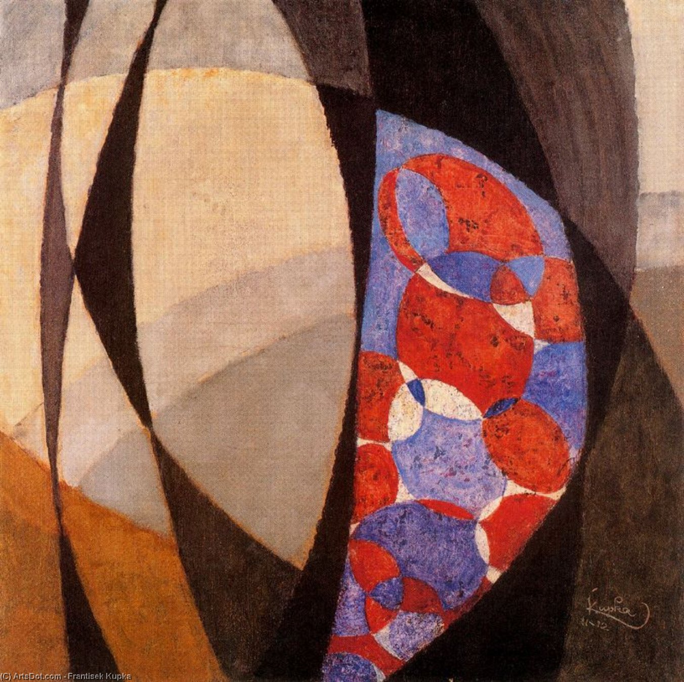 WikiOO.org - Encyclopedia of Fine Arts - Maalaus, taideteos Frantisek Kupka - Study for ''Amorpha, fuga a dos colores''
