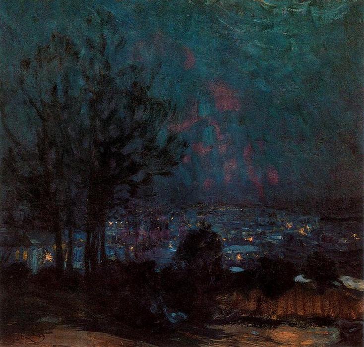 WikiOO.org – 美術百科全書 - 繪畫，作品 Frantisek Kupka - 的 圣克卢  公园  在  夜