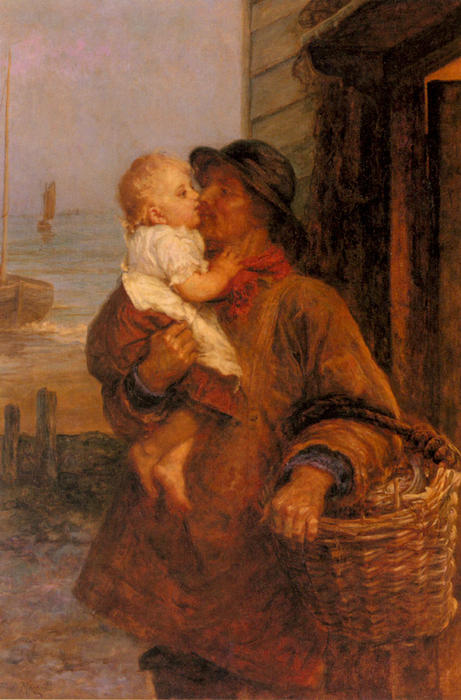WikiOO.org - Енциклопедия за изящни изкуства - Живопис, Произведения на изкуството Frederick Morgan - A Welcome For Daddy