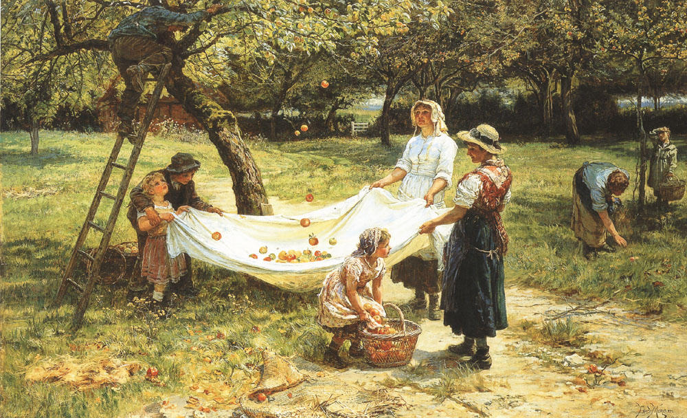 Wikioo.org - The Encyclopedia of Fine Arts - Painting, Artwork by Frederick Morgan - An Apple­gathering
